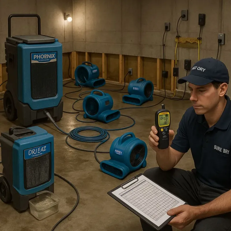 Structural Drying and Dehumidification process in Wollochet, WA